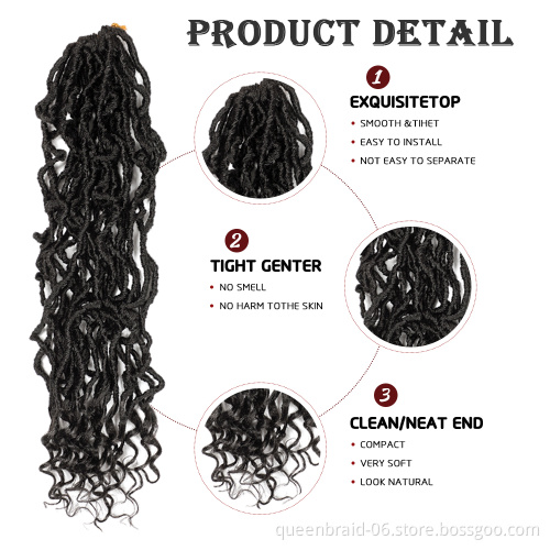 Crochet Hair Goddess LOCS Braid Extension 24" Imitation Soft LOCS Crochet Fabric Curly Hair Imitation LOCS Braid